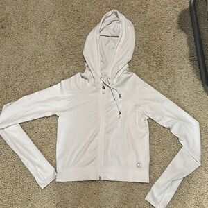 Cropped white hoodie jacket. Tight fitting. Got it from Ross.
